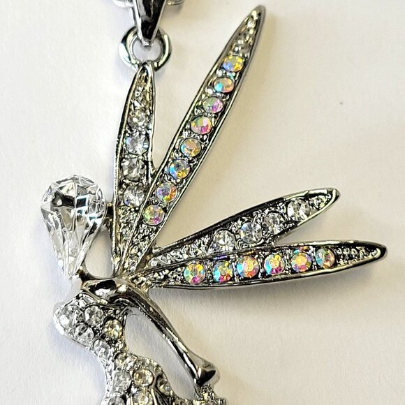 Tinkerbell Fairy Necklace with fashion aurora borealis crystals - Picture 3 of 11